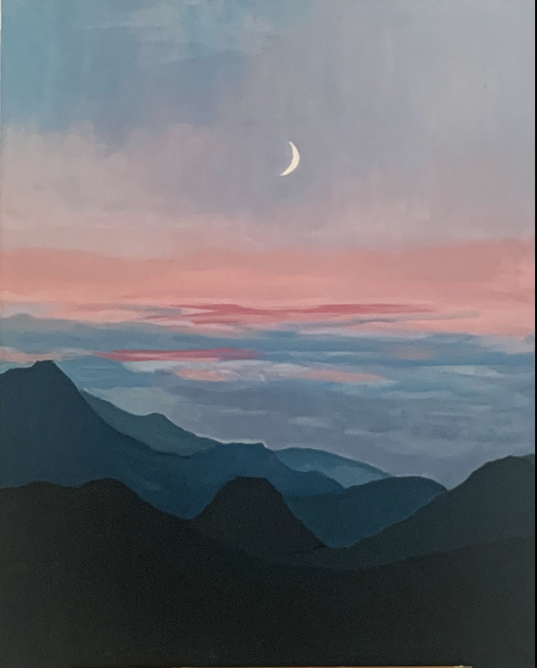 Crescent Moon over North Cascades National Park